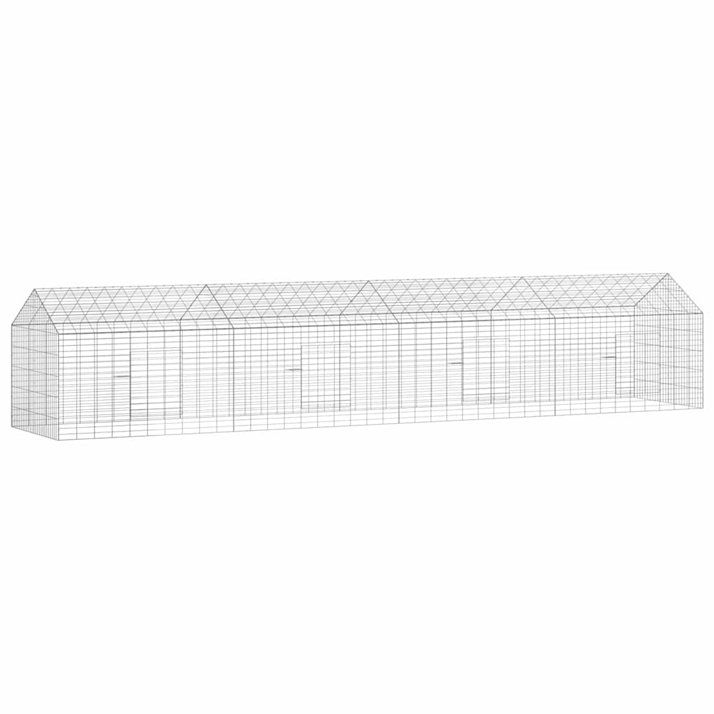 Jaula para conejos vidaxl plata 400 x 78 x 78 cm acero galvanizado