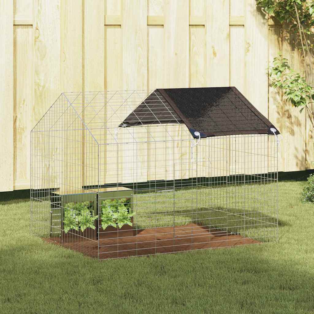 Jaula para conejos vidaxl plata 400 x 78 x 78 cm acero galvanizado