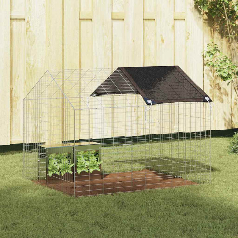 Jaula para conejos vidaxl plata 400 x 78 x 78 cm acero galvanizado