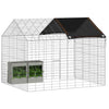 Jaula para conejos vidaxl plata 400 x 78 x 78 cm acero galvanizado