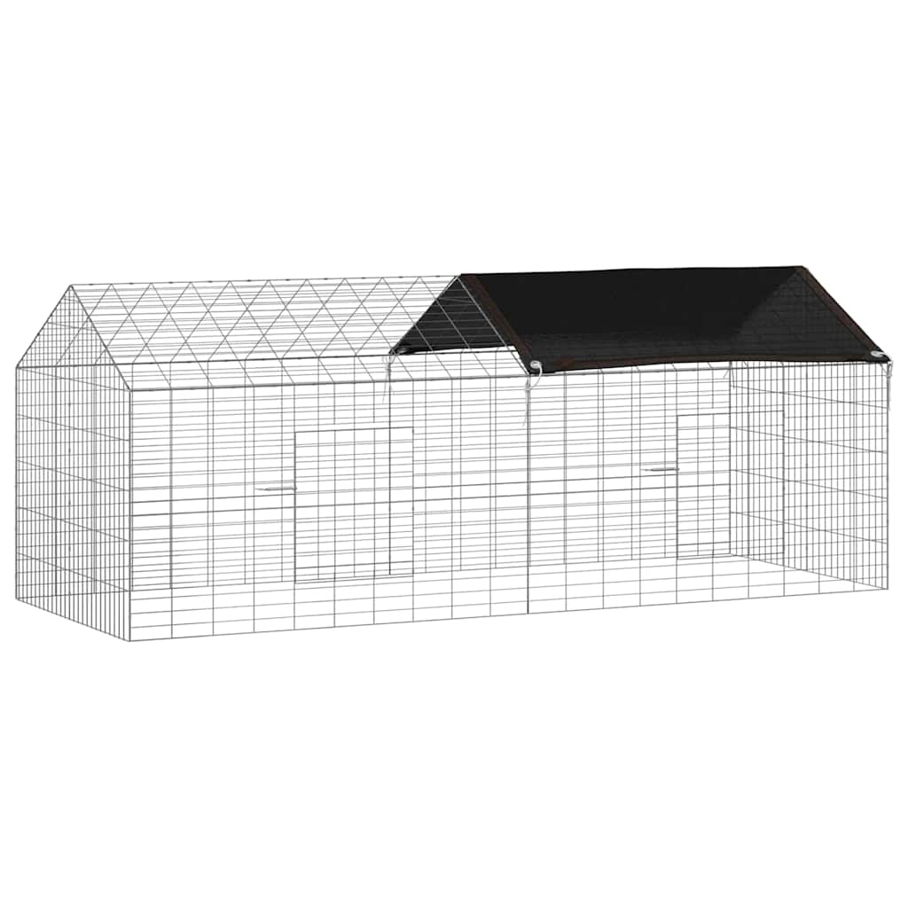 Jaula para conejos vidaxl plata 400 x 78 x 78 cm acero galvanizado