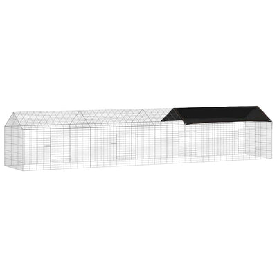 Vidaxl konijnenkooi zilver 400 x 78 x 78 cm gegalvaniseerd staal