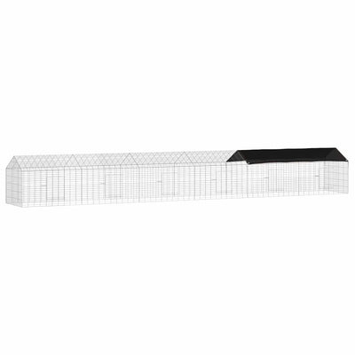 Vidaxl konijnenkooi zilver 400 x 78 x 78 cm gegalvaniseerd staal