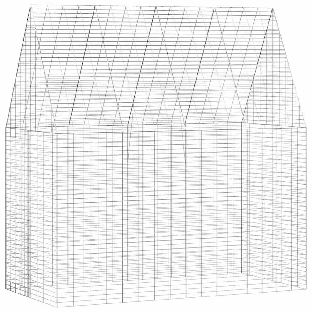 Jaula para conejos vidaxl plata 400 x 100 x 210 cm acero galvanizado