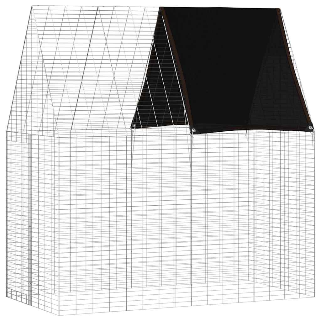 Jaula para conejos vidaxl plata 200 x 100 x 210 cm acero galvanizado