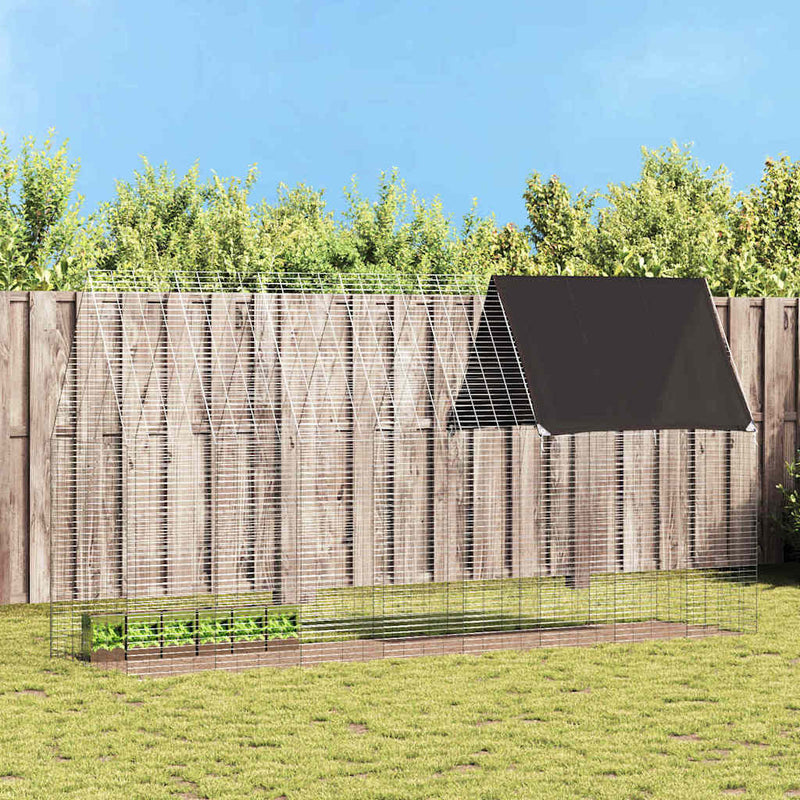 Jaula para conejos vidaxl plata 400 x 100 x 210 cm acero galvanizado