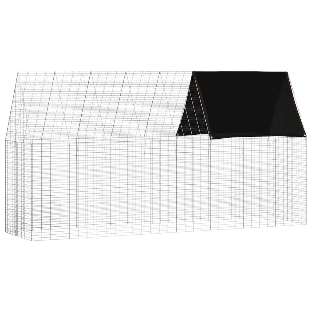 Jaula para conejos vidaxl plata 400 x 100 x 210 cm acero galvanizado