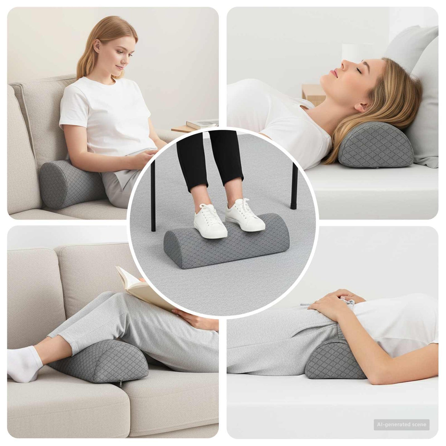 Cuscino per gambe Vidaxx geometrico grigio 52 x 20 x 11 cm