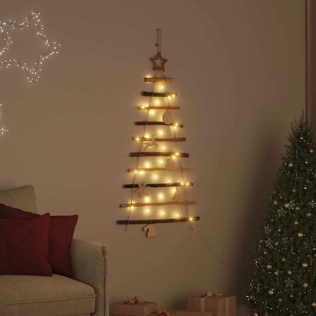 Vidaxx Árbol de Navidad con 30 LED de madera maciza de fresno natural 90 cm