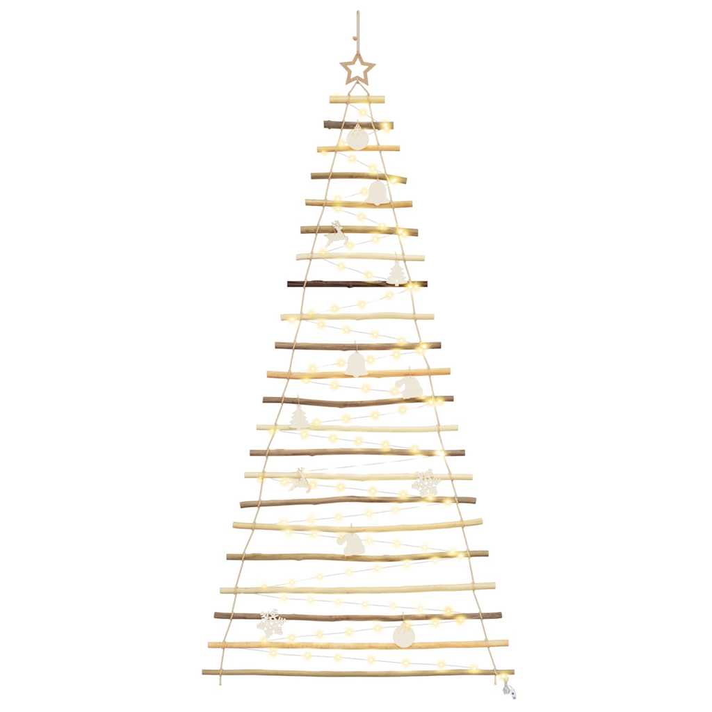 Vidaxl kerstboom met 130 led naturel 210 cm massief essenhout