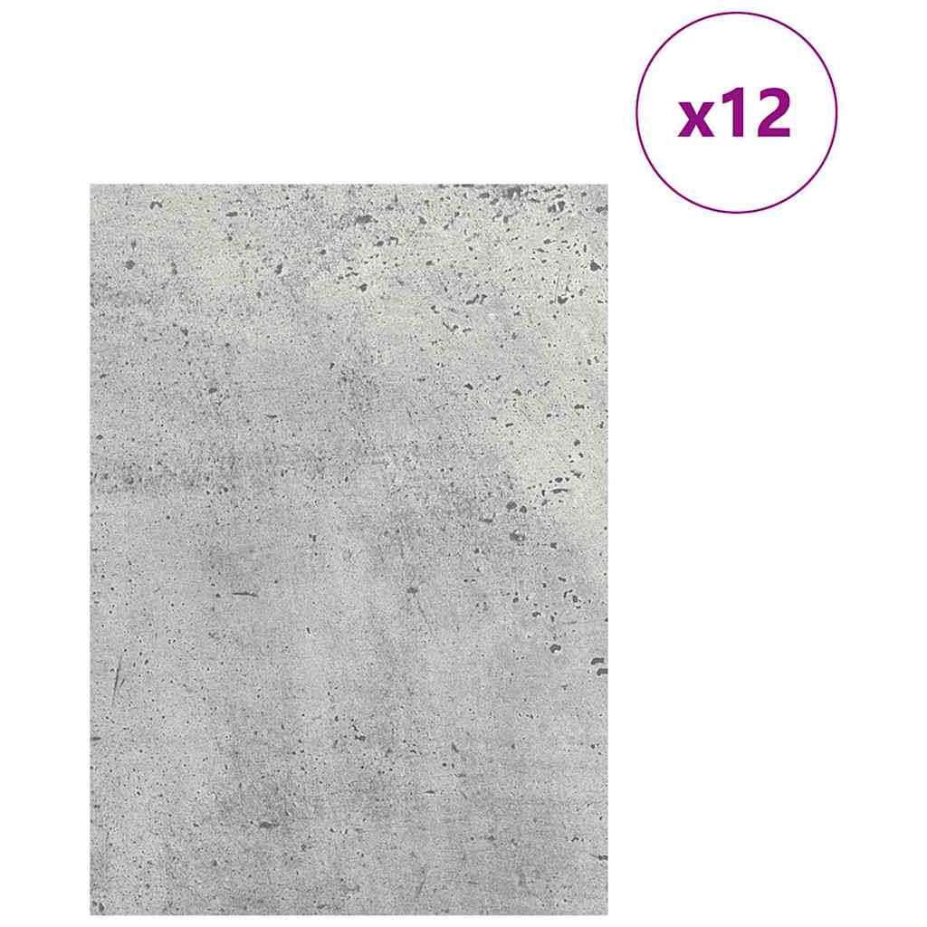 Pannelli decorativi Vidaxx 12 pezzi grigio cemento 21 x 30 x 0,27 cm legno composito