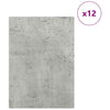Pannelli decorativi Vidaxx 12 pezzi grigio cemento 30 x 42 x 0,27 cm legno composito
