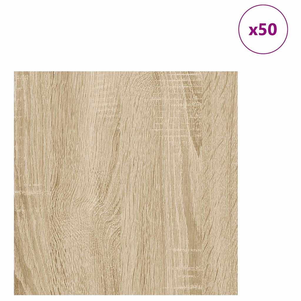 Vidaxl decorpanelen 50 pcs sonoma eiken 30 x 30 x 0,27 cm bewerkt hout