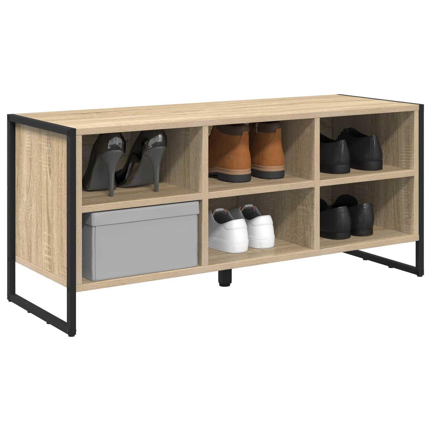 Vidaxl schoenenkast met opslag sonoma 60 x 35 x 44 cm bewerkt hout