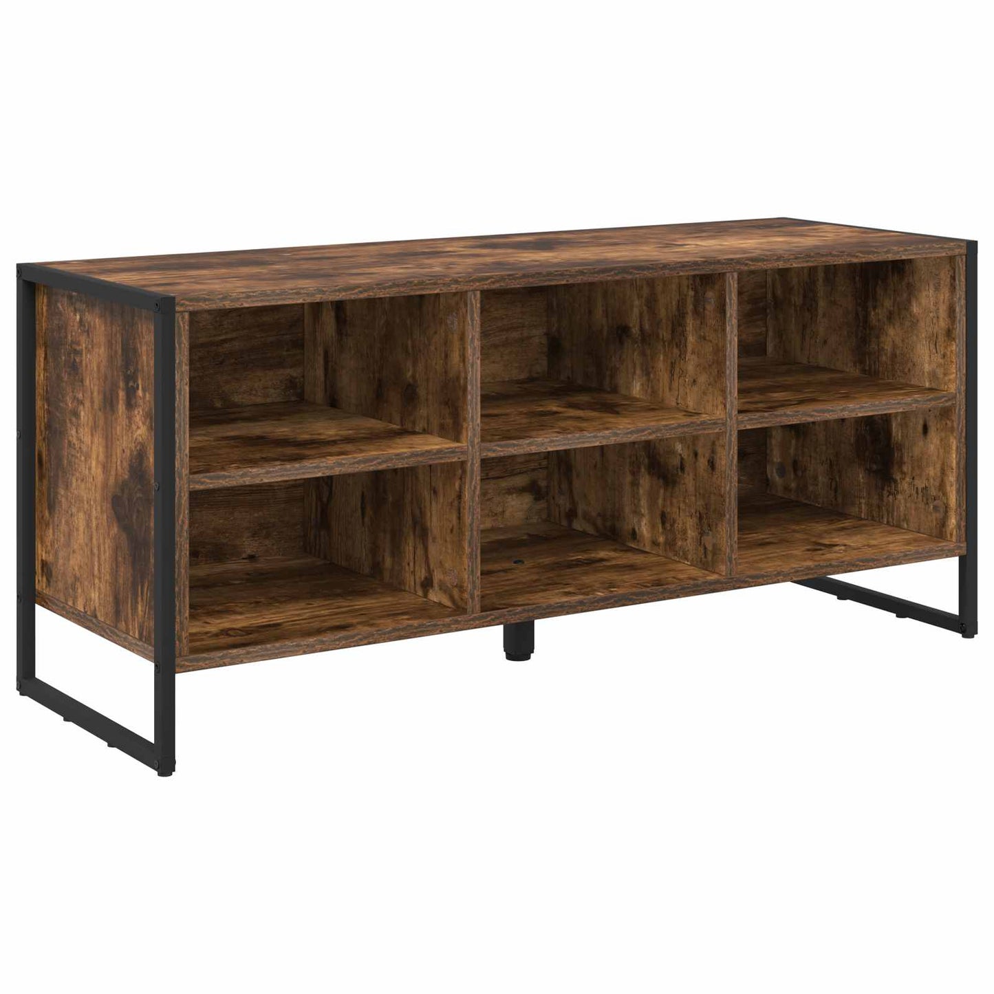 Vidaxl schoenenkast met opslag rook eik 60 x 35 x 44 cm bewerkt hout
