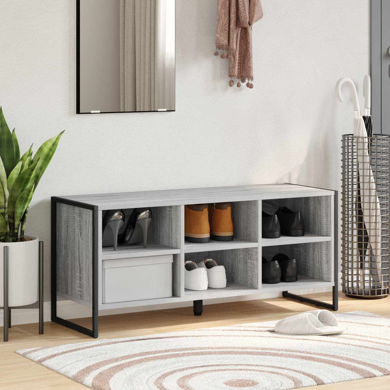 Zapatero vidaxl gris sonoma 60 x 35 x 44 cm acabado madera
