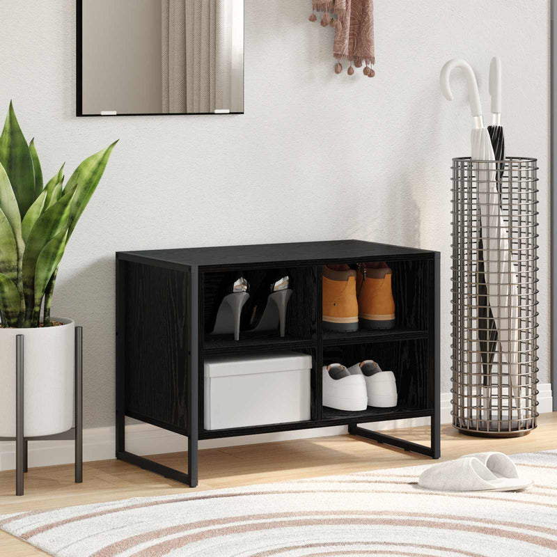 VidaXL zapatero roble negro 60 x 35 x 44 cm acabado madera