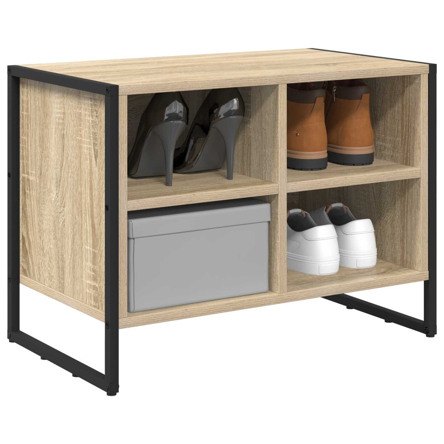 Vidaxl schoenenkast met opslag sonoma 60 x 35 x 44 cm bewerkt hout