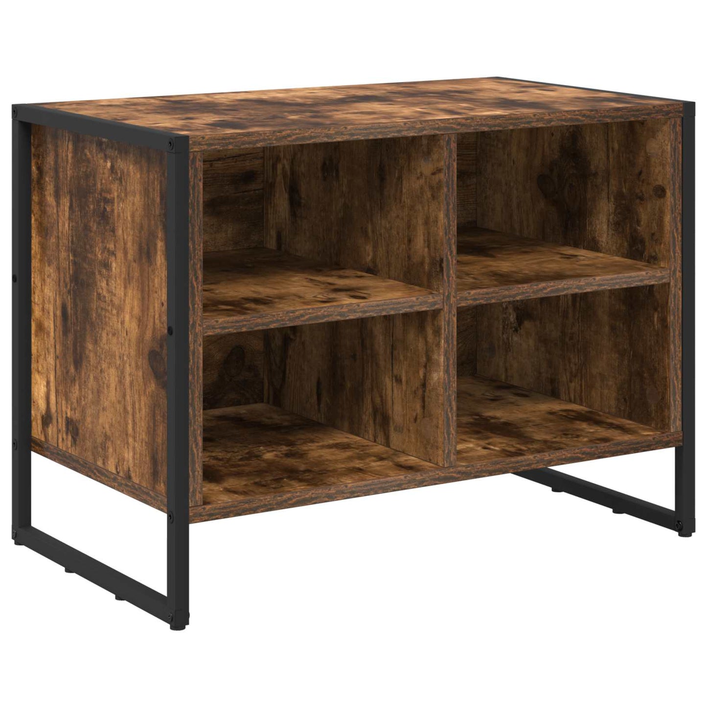 Vidaxl schoenenkast met opslag rook eik 60 x 35 x 44 cm bewerkt hout