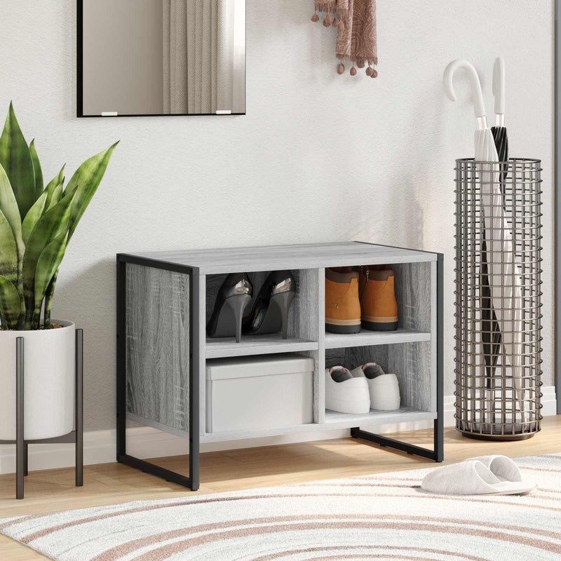 Zapatero vidaxl gris sonoma 60 x 35 x 44 cm acabado madera