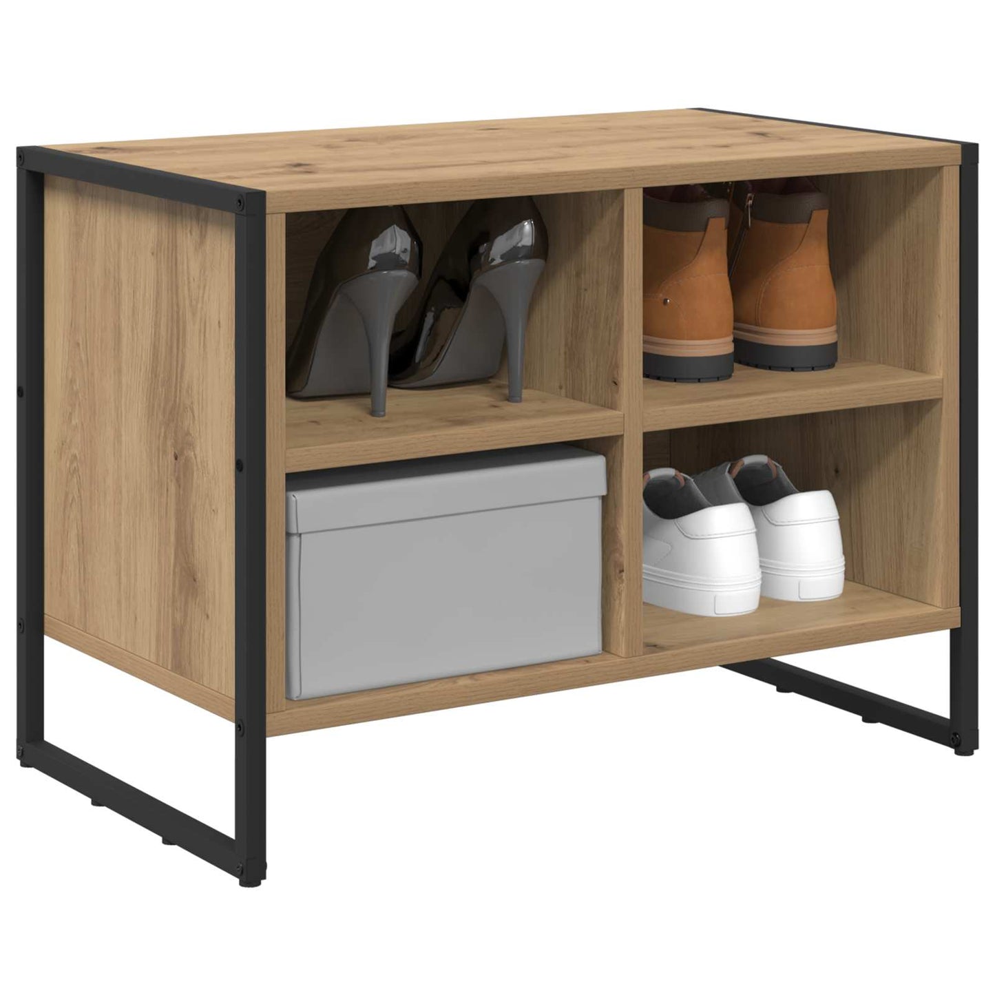 Vidaxl schoenenkast ambachtelijk eiken 60 x 35 x 44 cm bewerkt hout