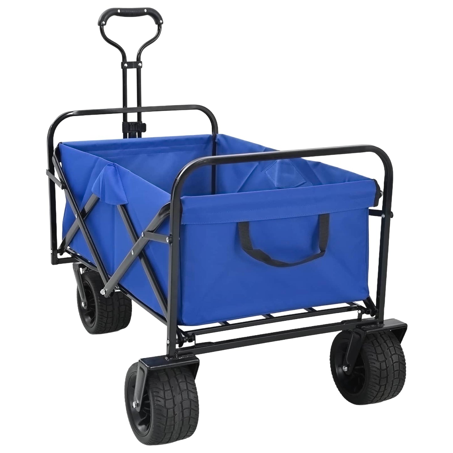 Trolley a mano pieghevole Vidaxx blu 89 x 63 x 96 cm in acciaio e tessuto oxford