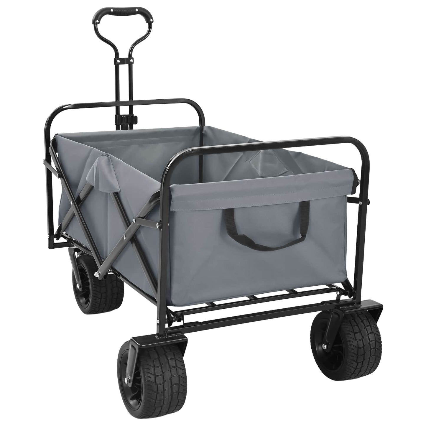 Vidaxl vouwbare handtrolley grijs 89 x 63 x 96 cm staal en oxford stof