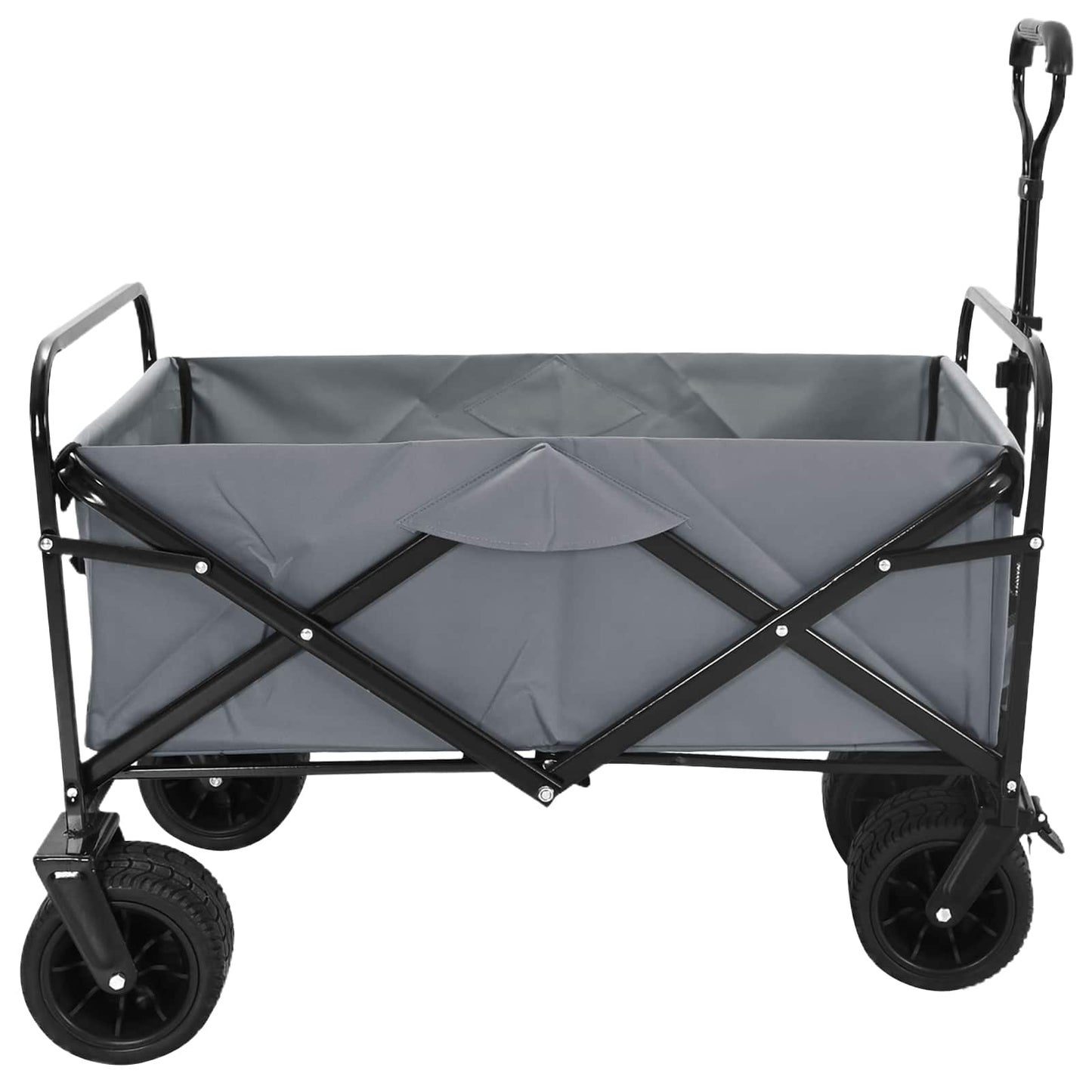 Vidaxl vouwbare handtrolley grijs 89 x 63 x 96 cm staal en oxford stof