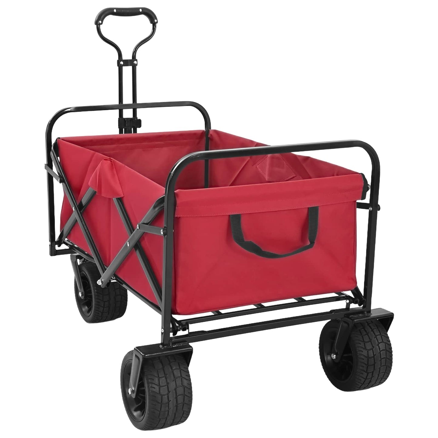 Trolley a mano pieghevole Vidaxx rosso 89 x 63 x 96 cm in acciaio e tessuto oxford