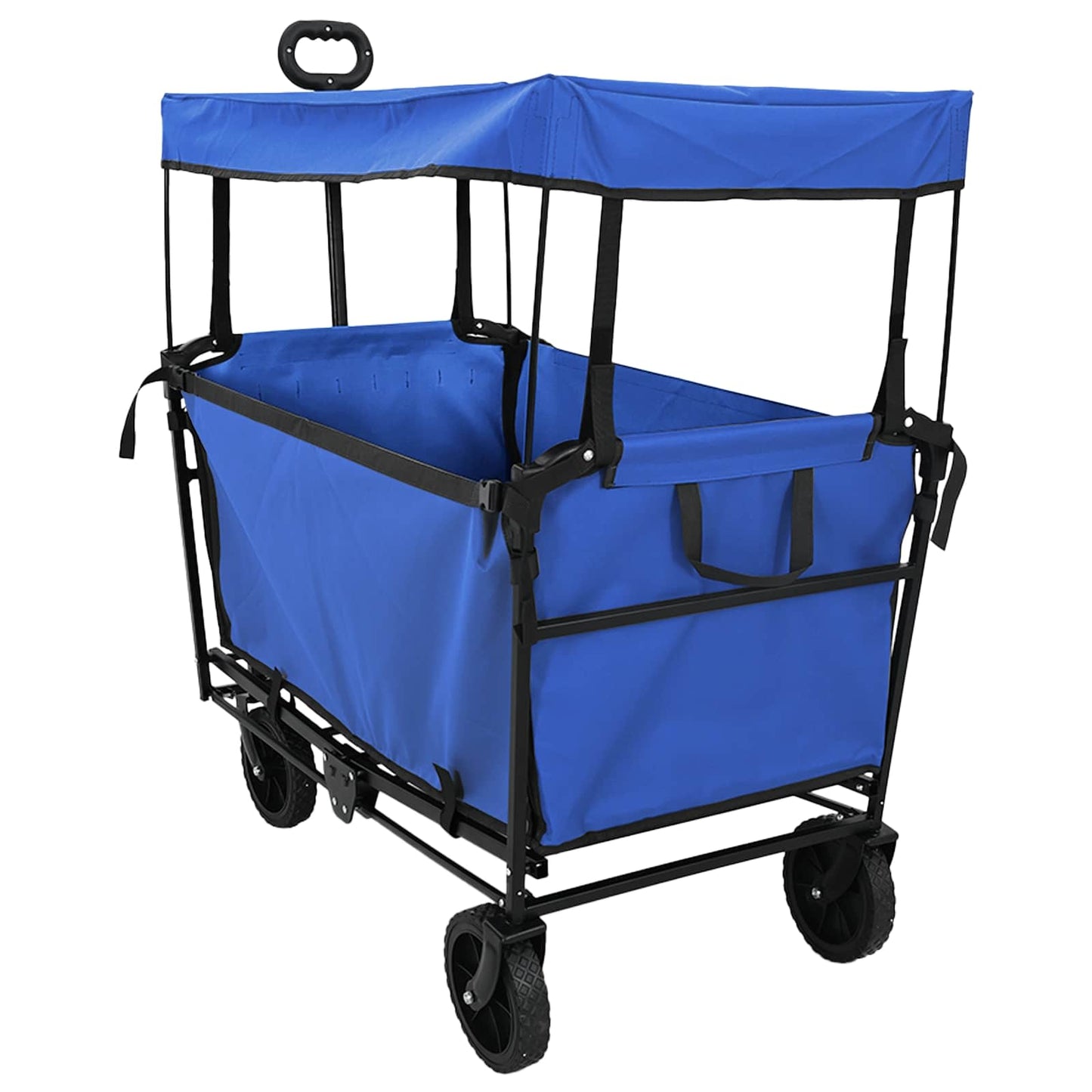 Trolley a mano pieghevole Vidaxx nero 105 x 56,5 x 116 cm tessuto oxford