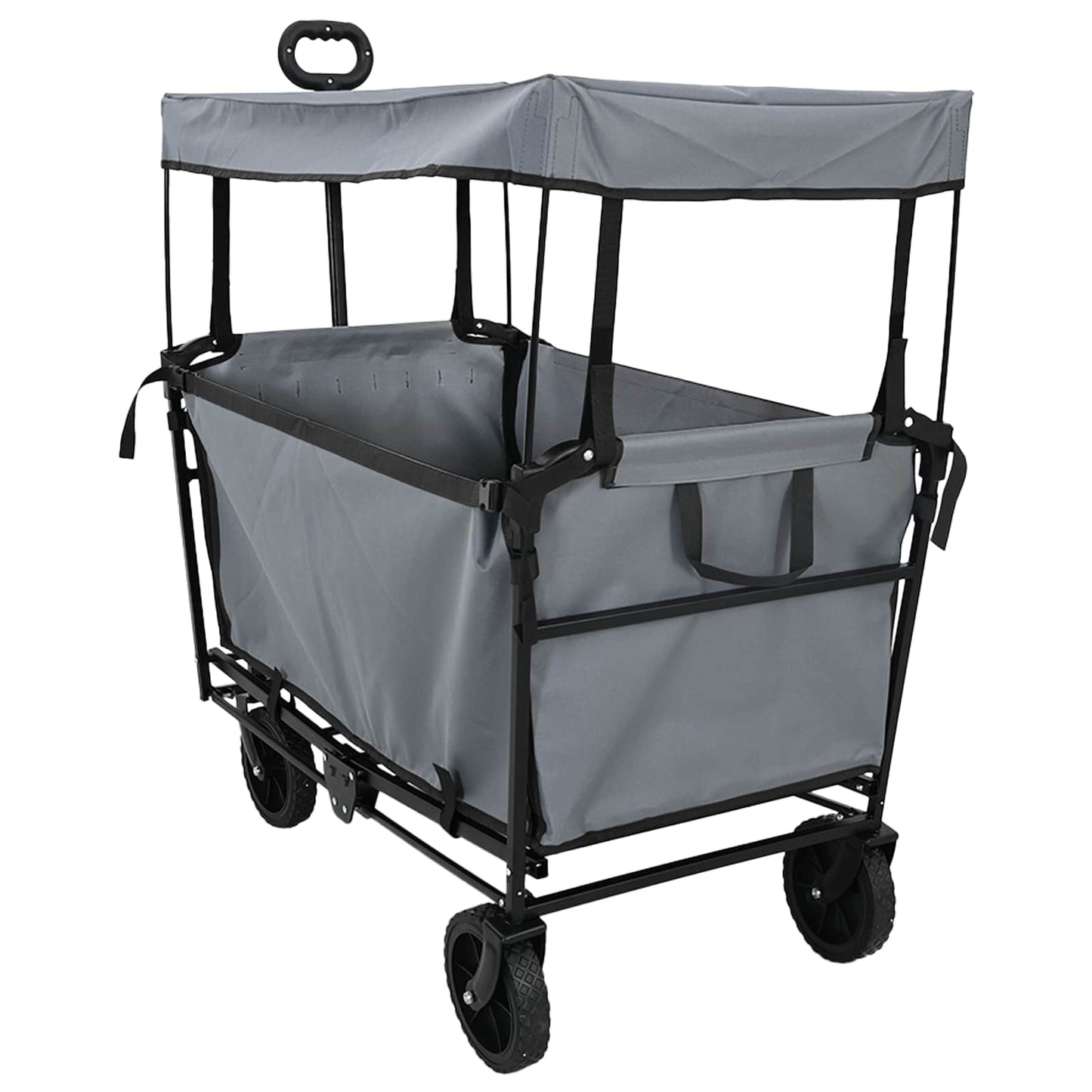 Vidaxl vouwbare handtrolley grijs 105 x 56.5 x 116 cm oxford stof