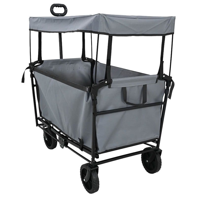 Trolley pieghevole Vidaxx grigio 105 x 56,5 x 116 cm tessuto oxford