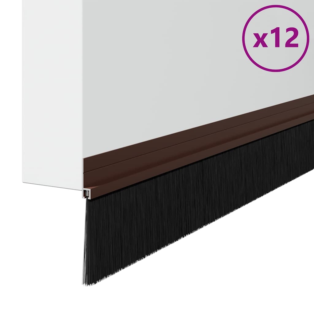 Spazzole per porte autoadesive Vidaxx 12 pezzi marrone 100 cm