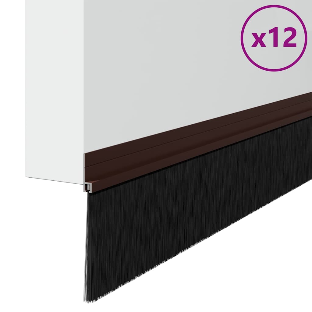 Spazzole per porte autoadesive Vidaxx 12 pezzi marrone 100 cm