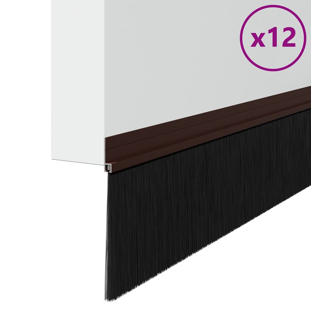 Spazzole per porte autoadesive Vidaxx 12 pezzi marrone 100 cm