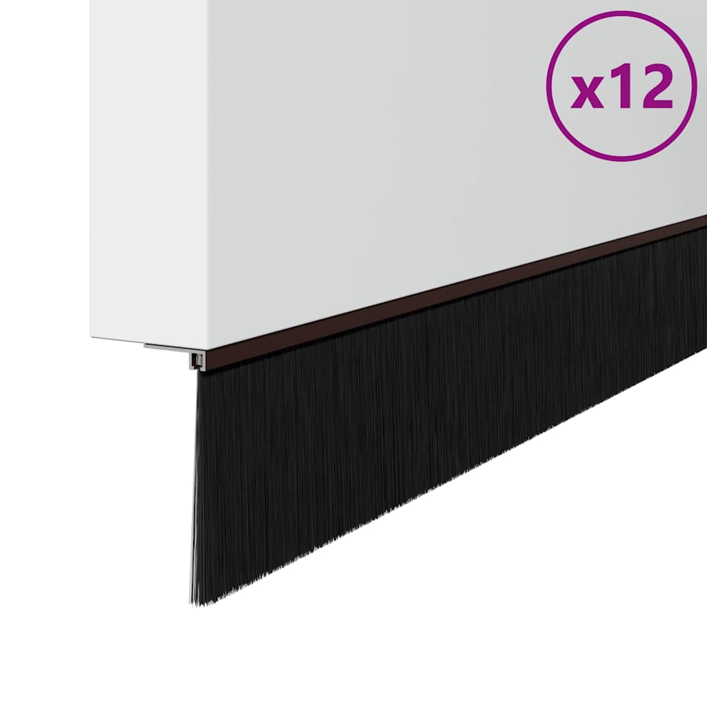Spazzole per porte autoadesive Vidaxx 12 pezzi marrone 100 cm