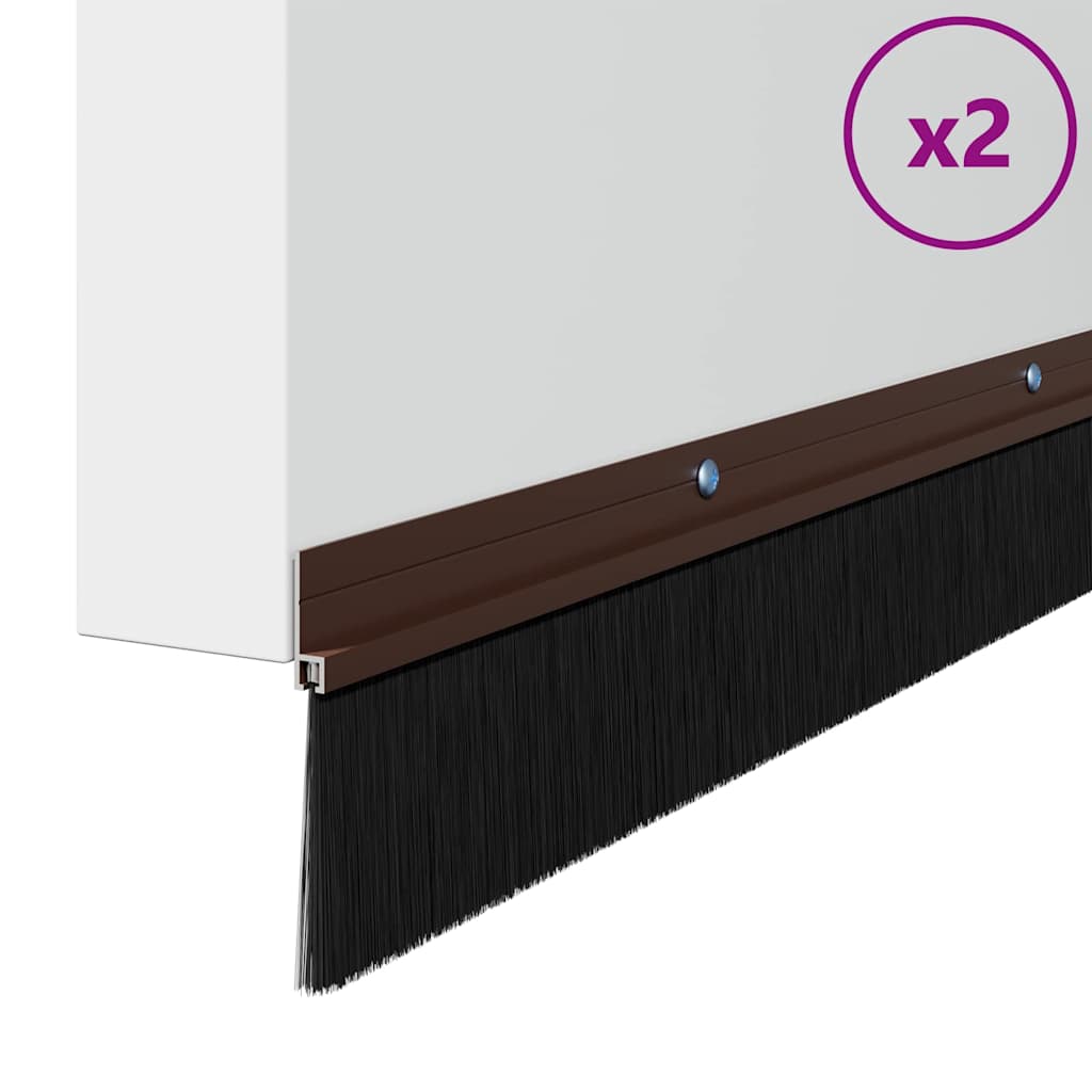 Vidaxl schroefbare deurborstelafsluitingen 2 pcs bruin 100 cm
