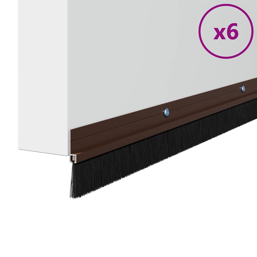 Vidaxl schroefbare deurborstelafsluitingen 6 pcs bruin 100 cm