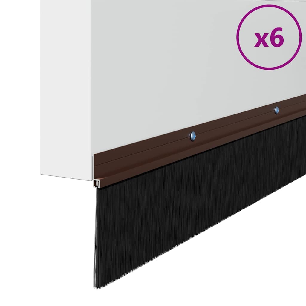 Vidaxl schroefbare deurborstelafsluitingen 6 pcs bruin 100 cm