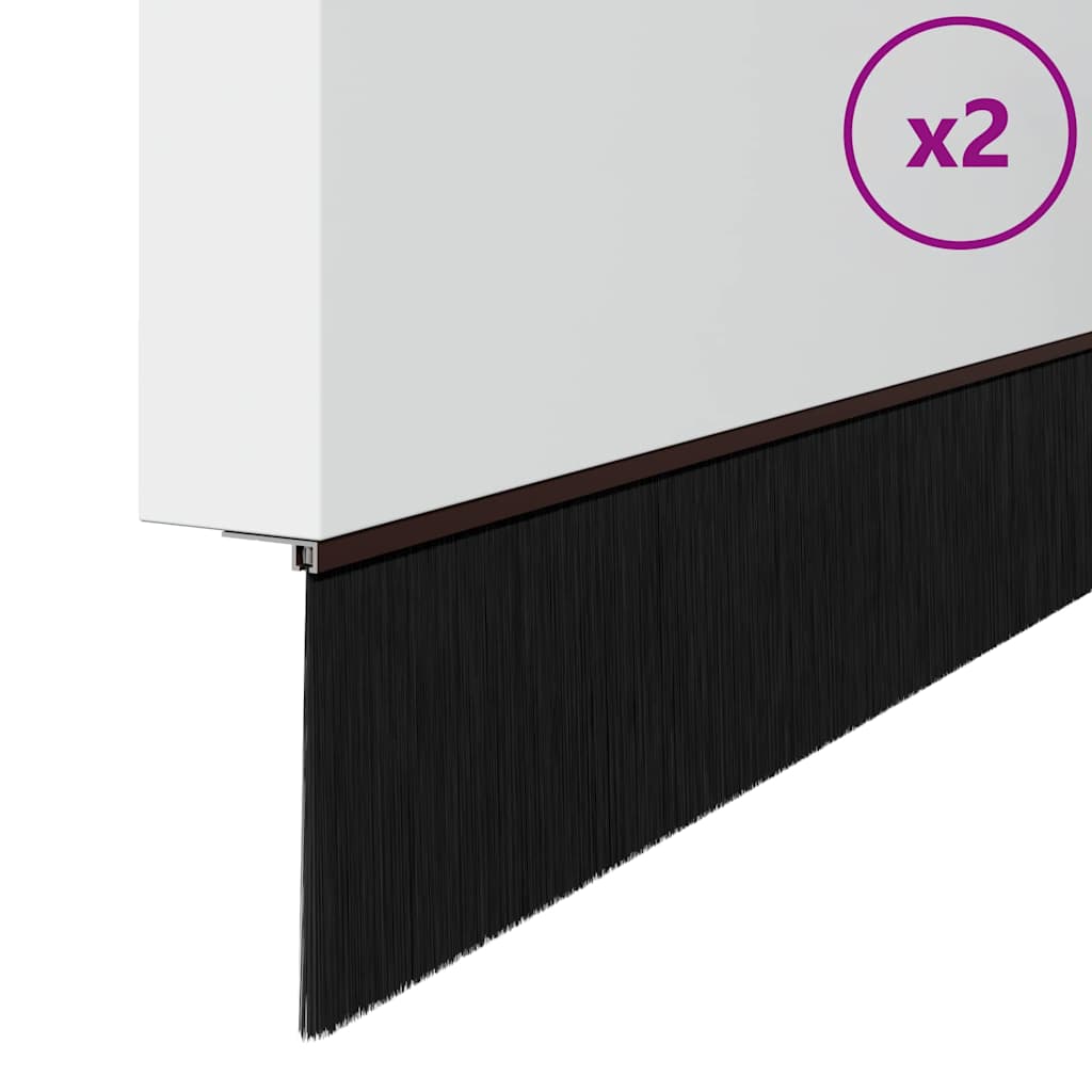 Vidaxl schroefbare deurborstelafsluitingen 2 pcs bruin 100 cm