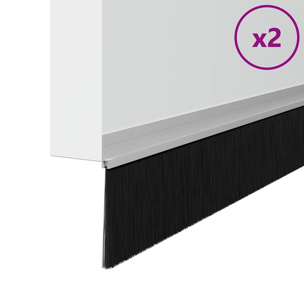 Vidaxx spazzole per porte autoadesive 2 pezzi argento 100 cm