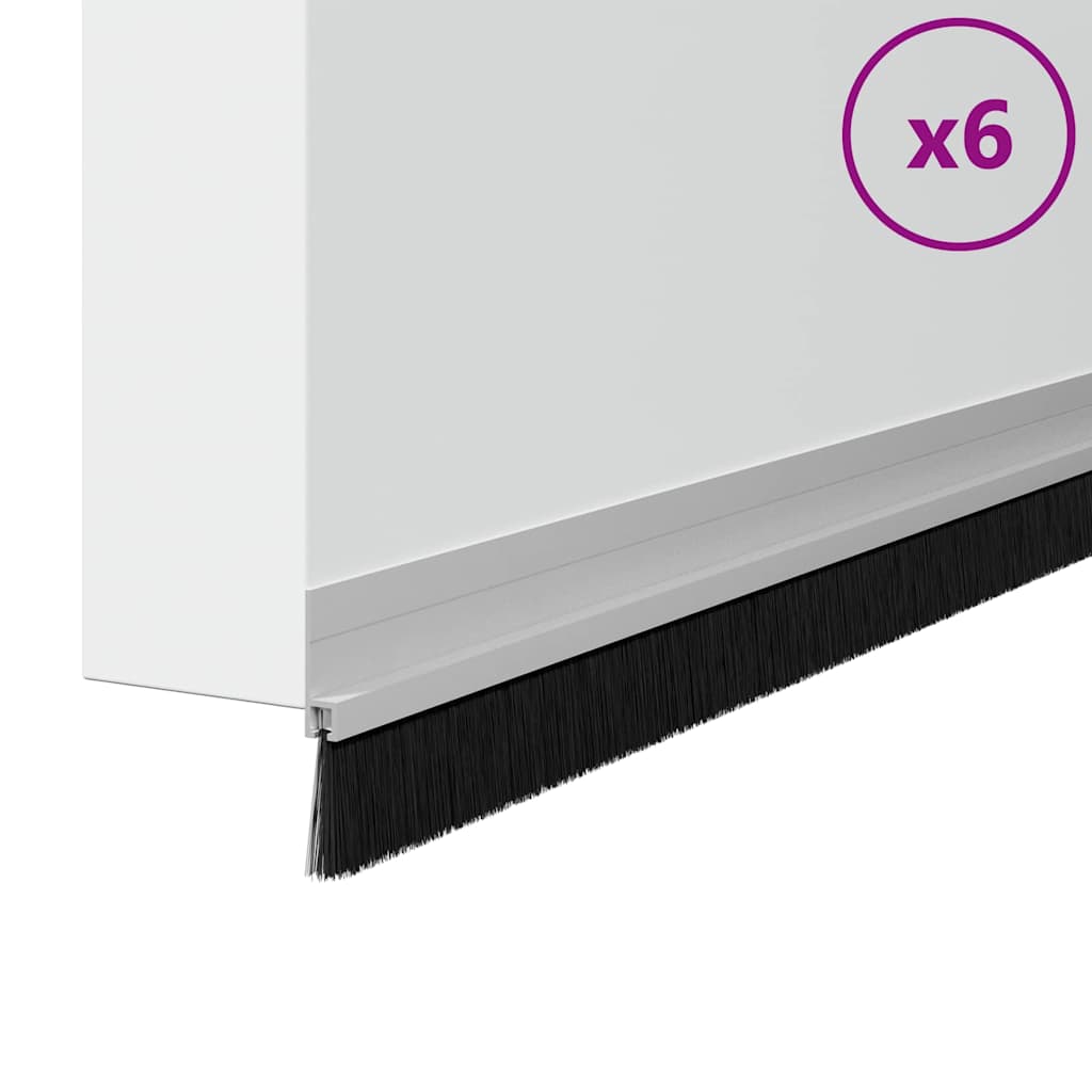 Vidaxx spazzole per porte autoadesive 6 pezzi argento 100 cm