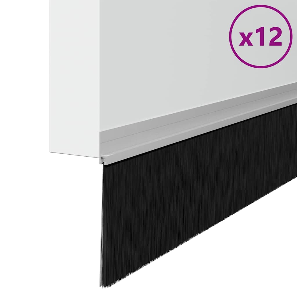 Vidaxx spazzole per porte autoadesive 12 pezzi argento 100 cm