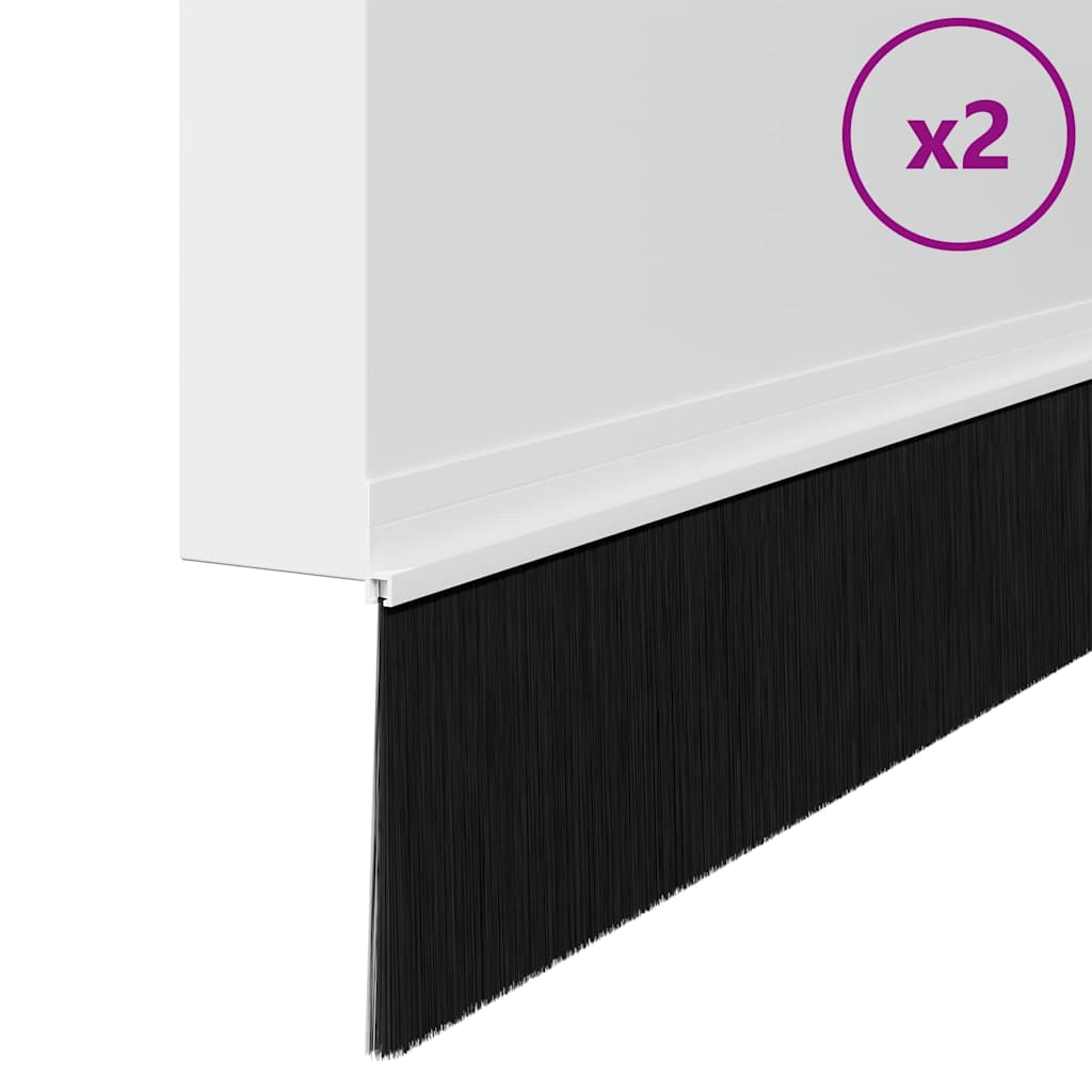 Vidaxl zelfklevende deurborstels 2 pcs wit 100 cm aluminium legering