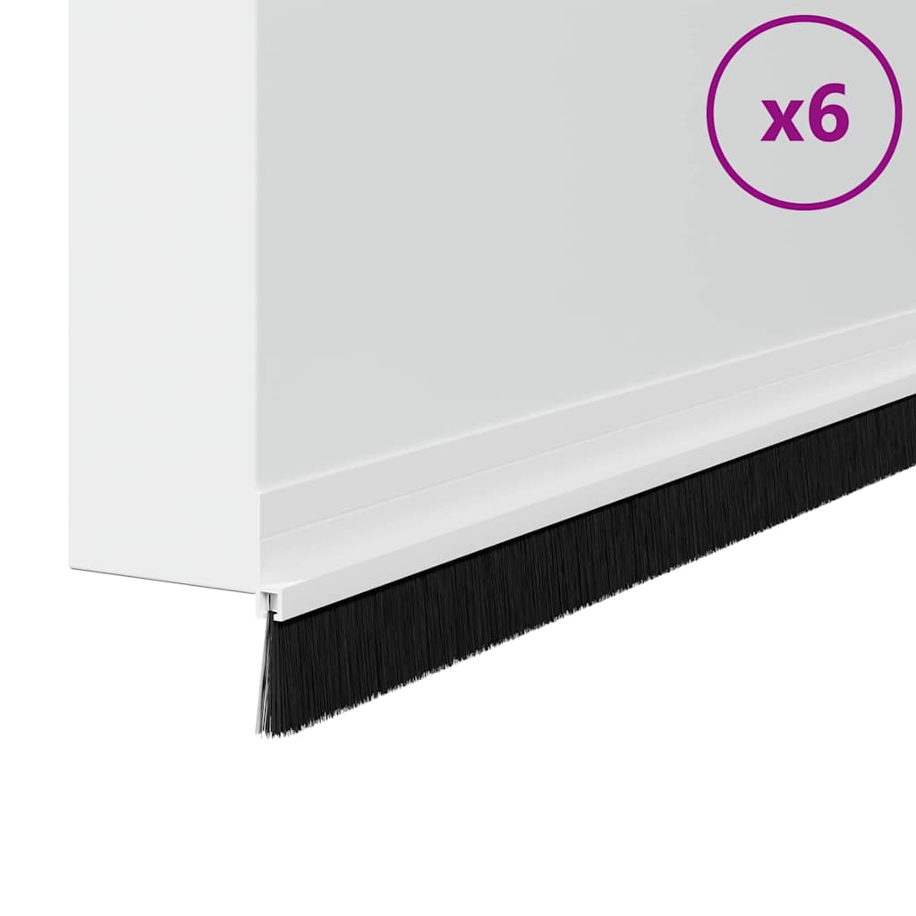Spazzole per porte autoadesive Vidaxx 6 pezzi bianco 100 cm in lega di alluminio