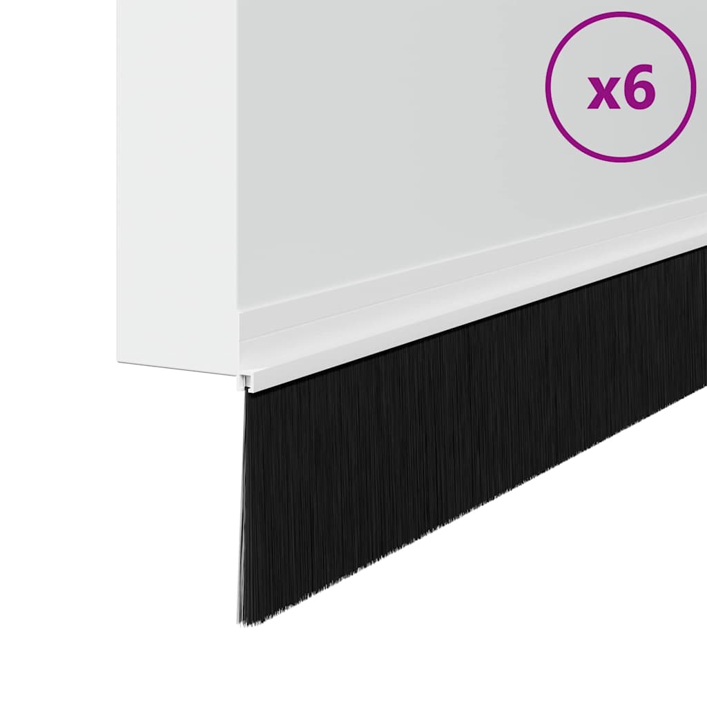 Spazzole per porte autoadesive Vidaxx 6 pezzi bianco 100 cm in lega di alluminio