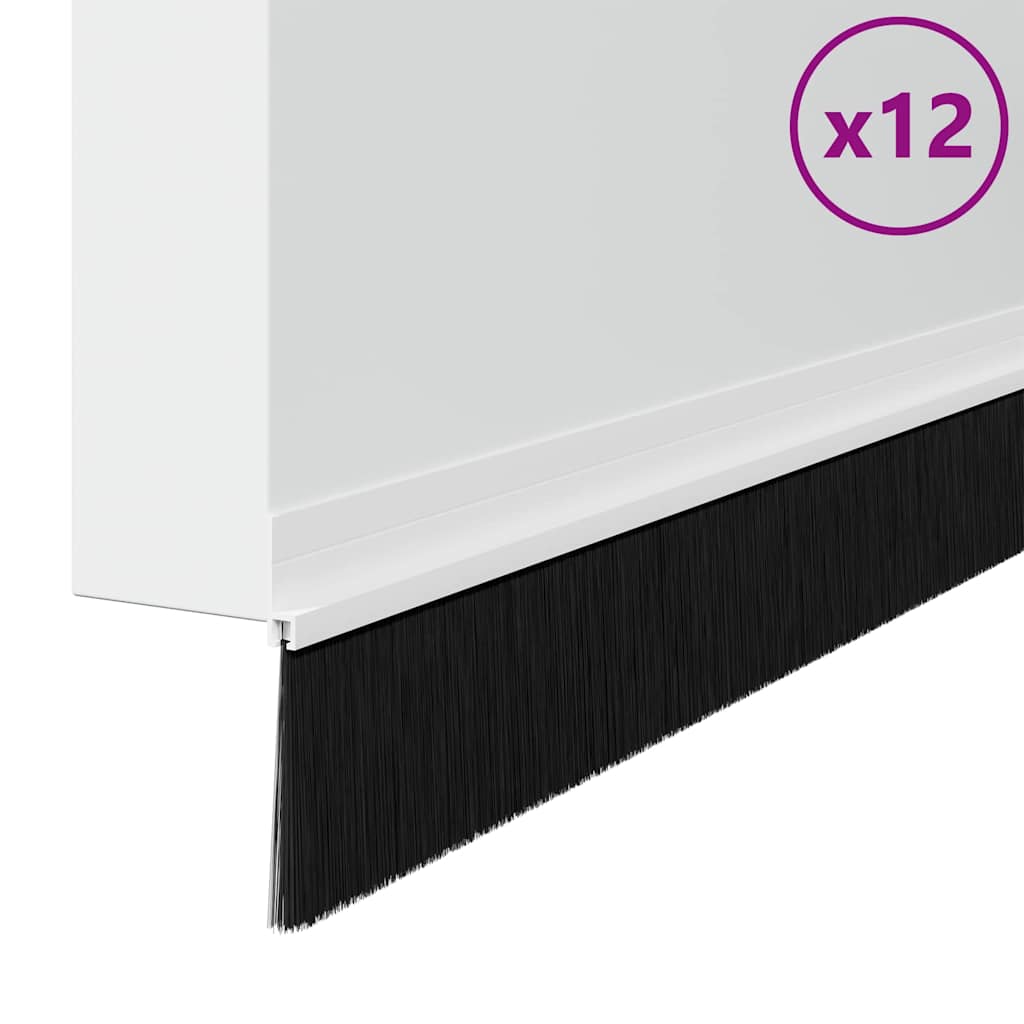Spazzole per porte autoadesive Vidaxx 12 pezzi bianco 100 cm in lega di alluminio