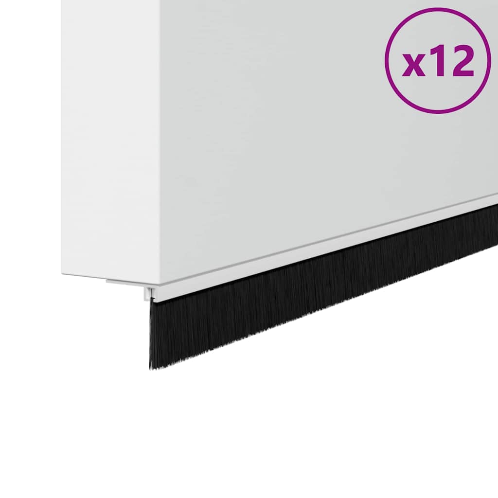 Spazzole per porte autoadesive Vidaxx 12 pezzi bianco 100 cm in lega di alluminio