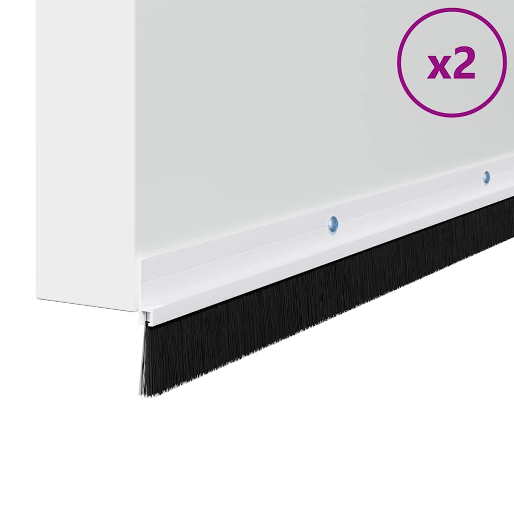 Vidaxl schroefbare deurborstelafsluitingen 2 pcs wit 100 cm