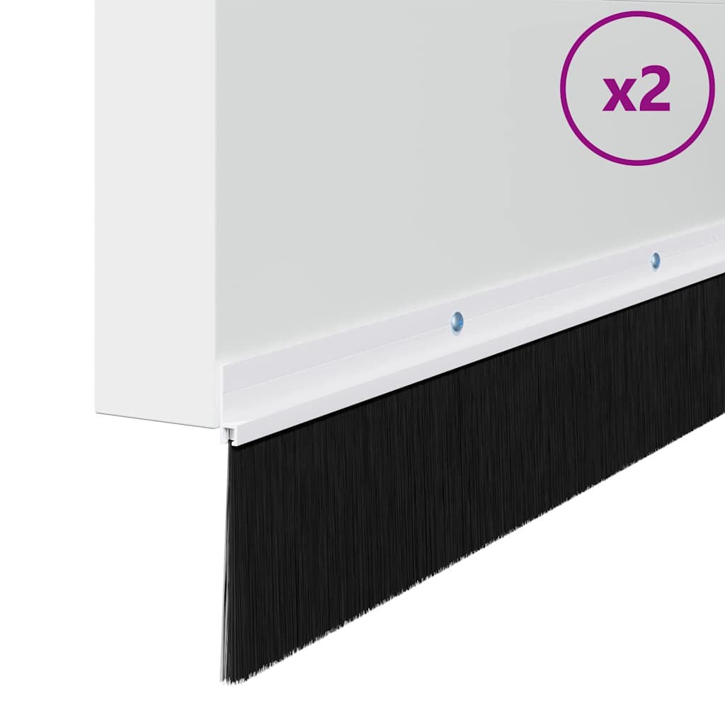 Vidaxl schroefbare deurborstelafsluitingen 2 pcs wit 100 cm
